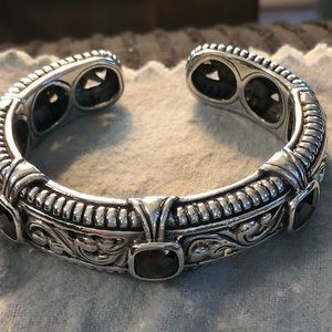 Sterling silver and Oynx cuff bracelet